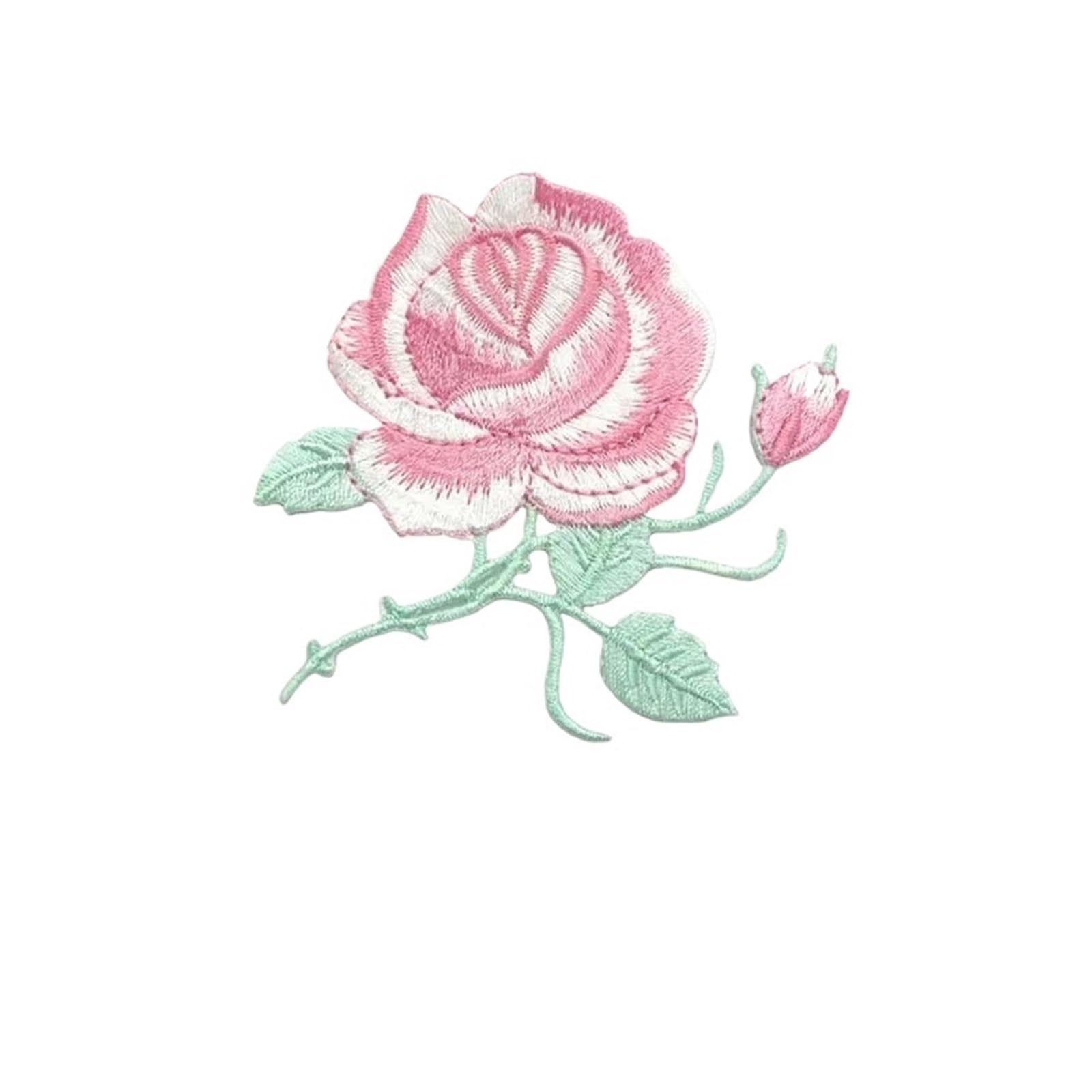Wtaxbh Pink Iron On Patches 2Pc 8.5*8Cm/Fabric Flower Applique Patch Thermocollant Clothes Stickers,Rose Embroidery Iron On Patches Decoration For Clothing,Jean(Pink)