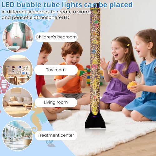 4FT Sensory LED Bubble Tube Lamp with Color-Changing Lights – Soothing Water Bubble Effects for Kids with Autism & ADHD, Stress Relief for Adults, (One Set, Not Five Sets) - Image 3