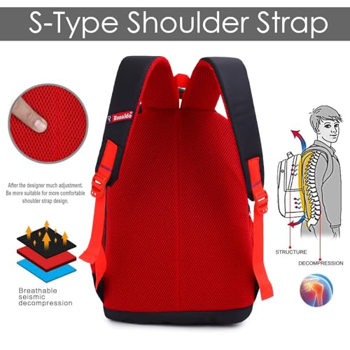 Ronaldo School Bag Spider-Man 18 Inch Casual Backpack For Kids Children Boys And Girls, Black - Image 8
