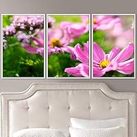 3 Piece Framed Canvas Wall Art Pink Blossom Canvas Prints Home Artwork Decoration for Living Room,Bedroom - 16