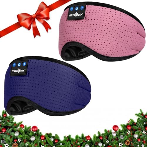 MUSICOZY Sleep Headphones Bluetooth 5.2 Headband Breathable Sleeping Headphones Sleep Mask, Wireless Eye Mask Sleep Earbuds for Side Sleepers Men Women Office Air Travel Cool Tech Gadgets Gifts 2 Pcs MUSICOZY Sleep Headphones Bluetooth 5.2 Headband Breathable Sleeping Headphones Sleep Mask, Wireless Eye Mask Sleep Earbuds for Side Sleepers Men Women Office Air Travel Cool Tech Gadgets Gifts 2 Pcs