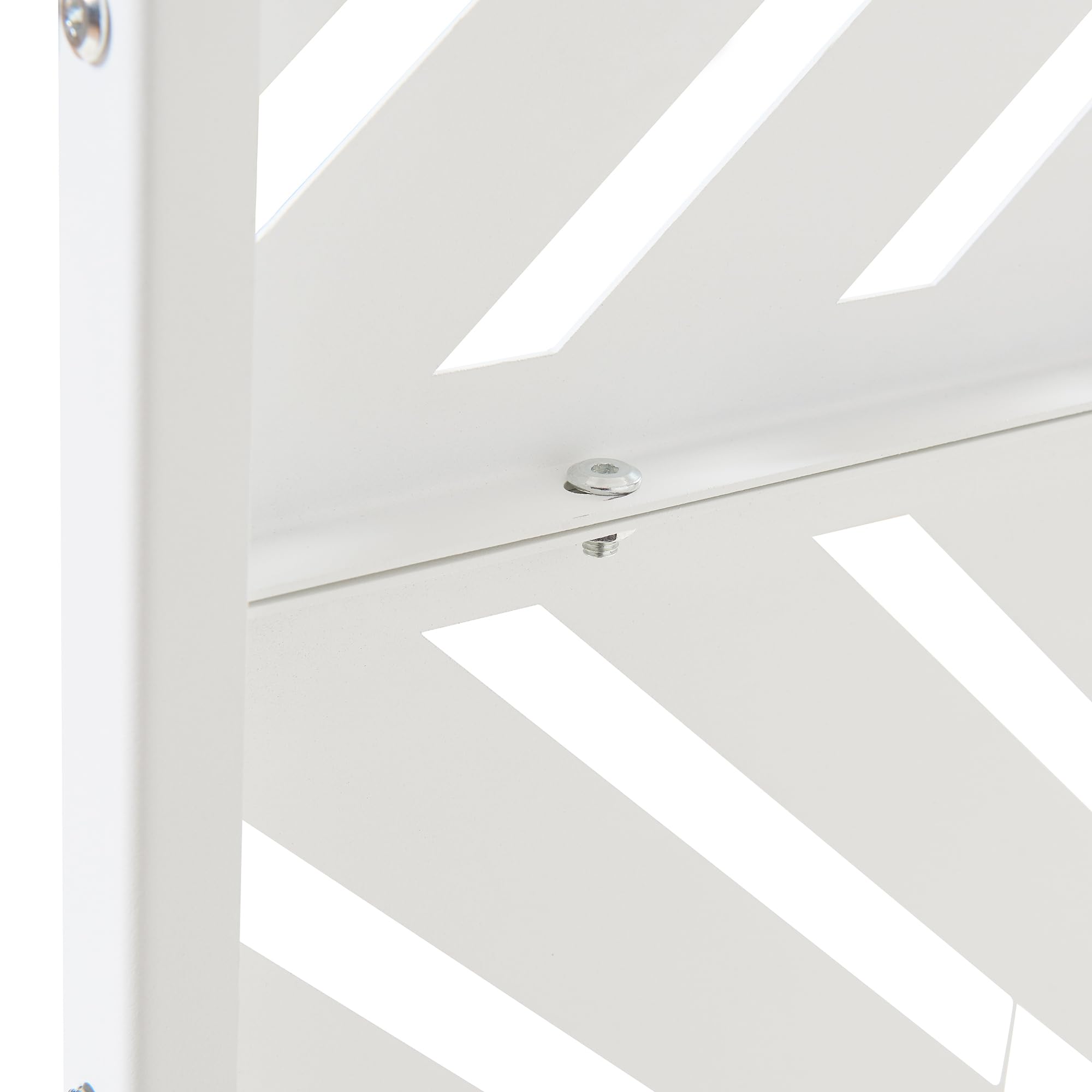 casa.pro Separador de Ambientes Kekan Diseño de Rayas Diagonales Biombo Tabique para Interior (Hogar y Oficina) Estable Resistente Acero Galvanizado 200 x 100 x 50 cm - Blanco