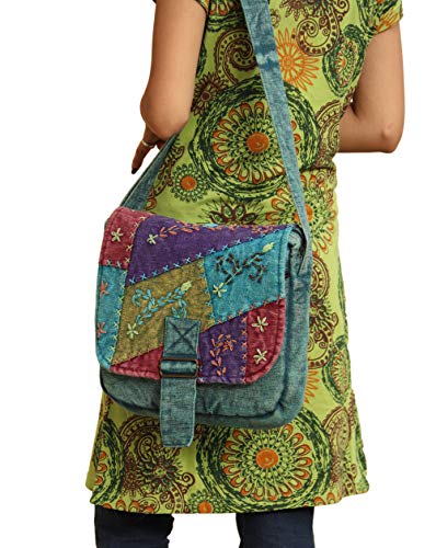 Handmade Cotton shoulder bag, Messenger Style multicolor, hand work Cross body bag. Boho Hobo Bag.2