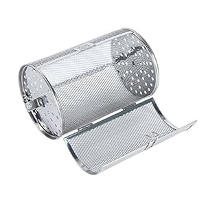 Kitchnexus Stainless Steel Grill Basket Oven Rotisserie Grill Basket Roasting Basket Bakeware BBQ Hot Air Tumbler Basket 22 x 12 cm