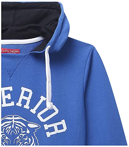 Image of Clotth Theory Boy's Fleece Solid Color Blocked Hooded Sweatshirt Jacket