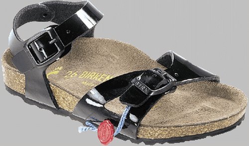 Birkenstock Back Strap Rio From Birko Flor In Black Patent