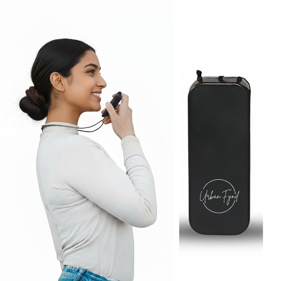 URBAN FYND Wearable & Portable Air Purifier | Filterless Personal Air Cleaner w/Neck Strap | Rechargeable Silent Use | Removes Dust, Smoke & Odours | Ideal for Travel, Office, Allergies (Black)