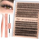 HIGU CLACE WIMPERN-EXTENSIONS, 280PCS 30D+40D LASH-EXTENSION-SET, WIMPERN-EXTENSIONS-SET-7-TAGE HALT MIT APPLIKATOR UND WIMPERNKLEBER UND VERSIEGELUNG (30D+40D KIT)