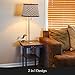 Brightech Madison Side Table with Lamp Combo, Desk Lamp with Wireless Charging Pad and USB Port, Bedside Reading Lamp, Nightstand Lamp with LED Bulb for Bedroom, Living Room, Office - Havana Brown