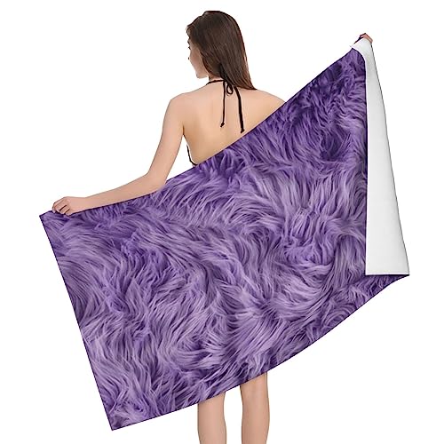 Serviettes de bain violettes 81x132 cm en microfibres - 2