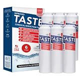 Clear Choice Taste Filter Replacement for Whirlpool UKF8001 WF50 Filter Compatible with EDR4RXD1 EFF-6013A FILTER4A FILTER4 Refrigerator Water Filter, NSF/ANSI 42, Box of 6, Made in the USA