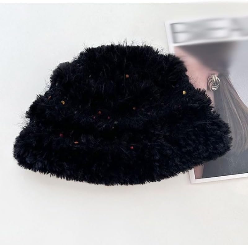 Vintage Handcrafted Long Pile Knitted Woolen Fisherman's Hat with Fleece Ear Protection
