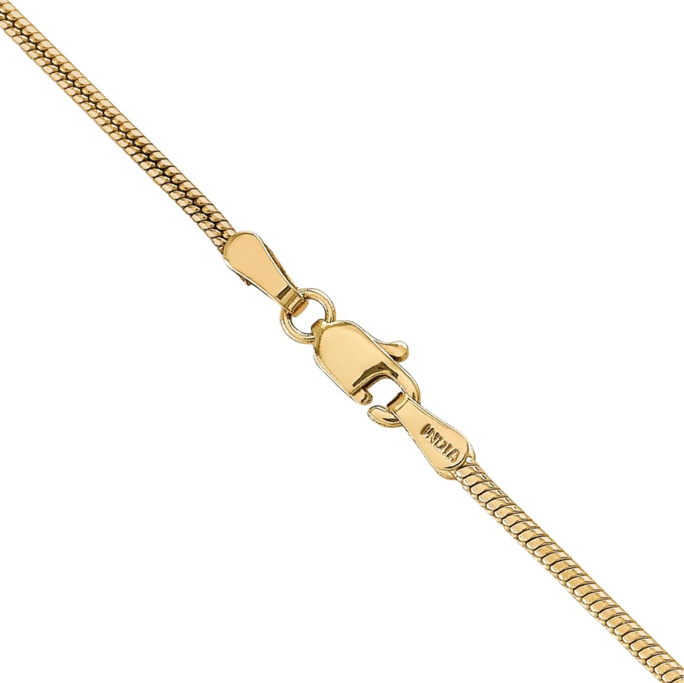 IceCarats 14K Solid Yellow Gold 1.6mm Thin Round Herringbone Snake Chain Necklace Polished