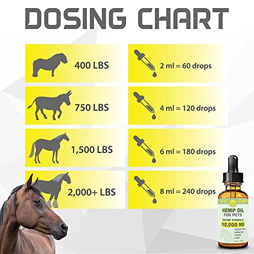 Epic Chimp 112,000Mg 4Oz Equine Horse Hemp Oil For Coat Shine, Mood, Joints, And More (4 Fluid Ounce) #TOP4
