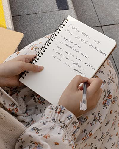 A5 Softcover Unlined Spiral Notebooks Blank Journals 2-Packs, Sketch Books Writing Pad Bullet Travel Memo Notepads Diary Planner For Work Women, 100 Pages/ 50 Sheets,8.3 "X 5.8"(Brown+Black) #TOP6