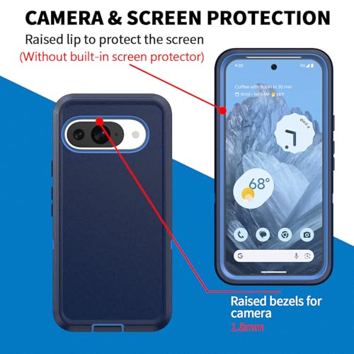 Anloes Case for Google Pixel 10A 5G, Heavy Duty Shockproof Dustproof 3 in 1 Rugged Protective Bumper Phone Cover for Pixel 10A 5G (Blue) by Anloes - Image 4