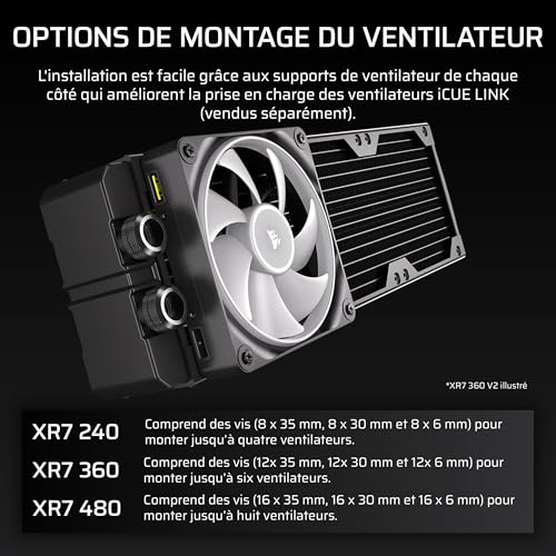 Refrigeration Liquide Corsair Hydro X Series XR7 360mm 3 Ventilateurs iCUE Link - vue 4