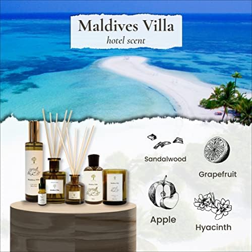PRISTINE Maldives Villa/Inspired by Marriott Hotel Reed Diffuser for Home | Citrusy Grapefruit, Apple/Ocean Breeze/Sandalwood Oil Reed Diffuser Set & Reed Diffuser Sticks | Home Decor Scent Diffuser - Thumbnail 4