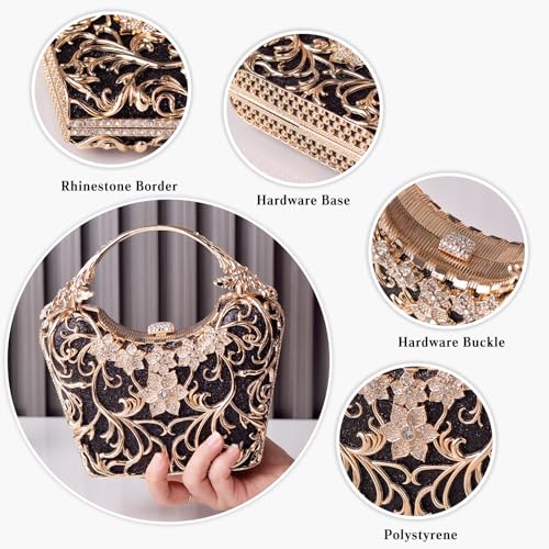 Image of CORIOS Women Rhinestone Evening Bag Sparkly Sequin Purse Crystal Clutch Bag Bridal Wedding Handbag Glitter Shoulder Bag