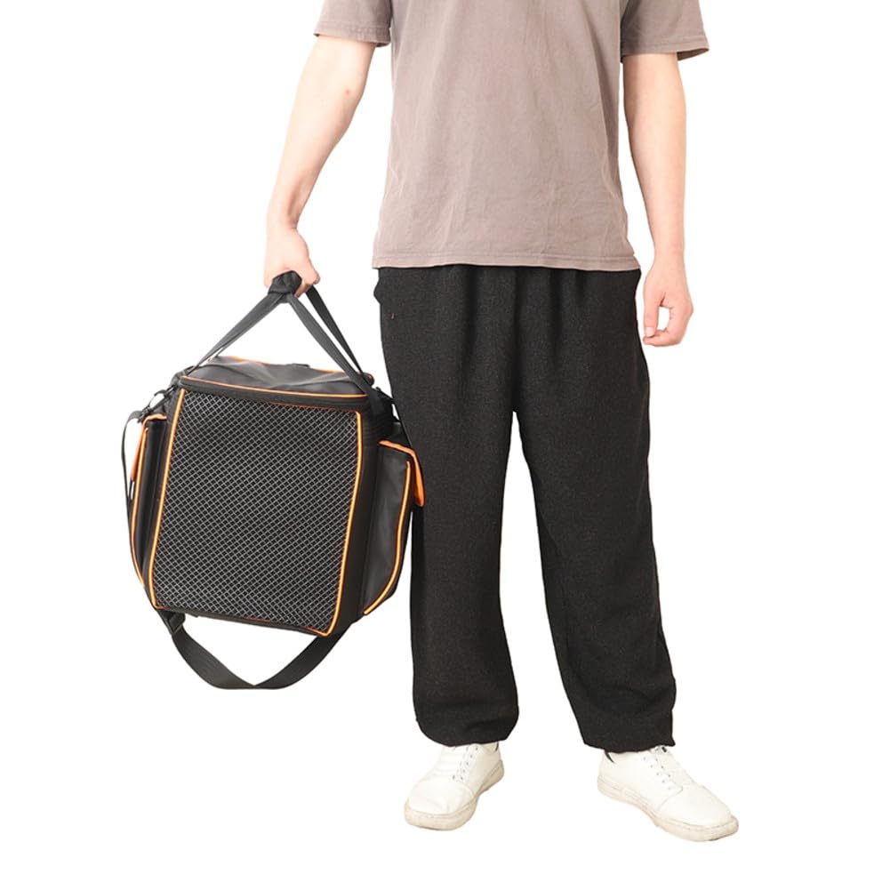 Hartschalen-Tragetasche für JBL für Partybox für Encore 2, Polyester-Aufbewahrungstasche mit Griffen für Lautsprecher, Mikrofon und Zubehör, Reise-Schutzhülle, 28,5 x 29 x 36 cm, Schwarz
