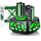 4 x 5800mWh Battery for Xbox One/Xbox Series S/X, 2.5H Fast Charging Station 10 Colors RGB Mode 25H Playing Time Rechargeable Battery for Xbox Series S/X/Xbox One/S/X/Elite Controller