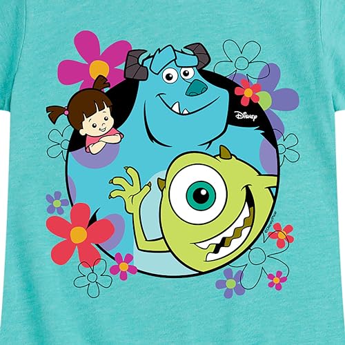 Disney Monsters Inc. - Floral Group - Toddler & Youth Girls Short Sleeve Graphic T-Shirt3