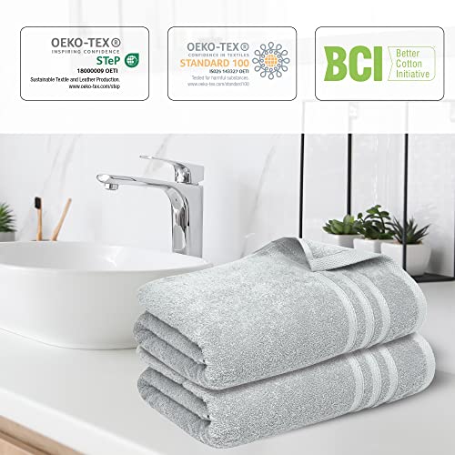 Infinitee Xclusives Spa And Hotel Quality Turkish Cotton 6 Piece Grey Towel Set (2 Bath Towels, 2 Hand Towels, 2 Wash Cloths) #TOP5