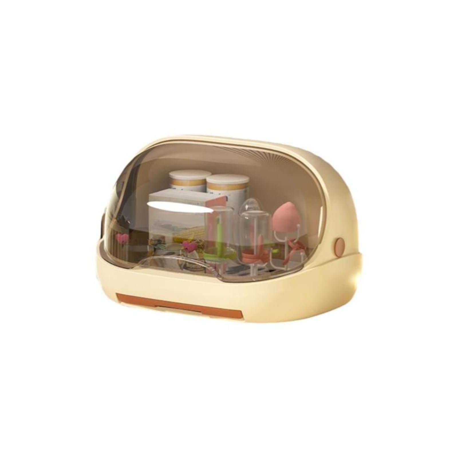 Storage Box, Debrisresistant Drying Rack, Organizer with Lid, Draining Tray Cream Large with Rack|1 Baby Storage Box-image-34