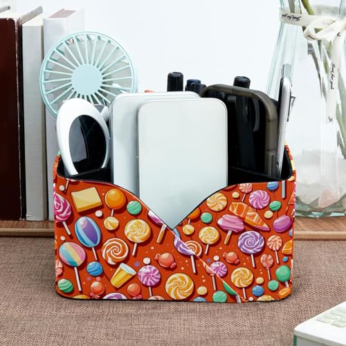 Boîte de rangement rectangulaire orange pour stylos et papeterie de bureau