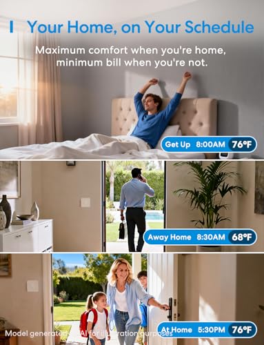 Image of meross Smart Thermostat for Home, WiFi Thermostat Works with Matter, Alexa, Apple Home, Google Assistant, App & Voice Control, 7x24h Scheduling, Energy Saving, C-Wire Required (Not Included)