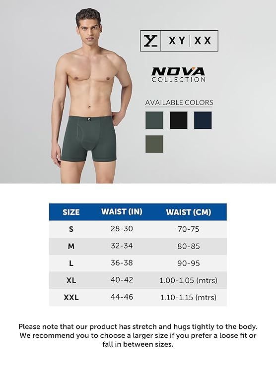 Image of XYXX Nova Cotton Boxer Brief for Men |Regular Fit with intellifresh No-Marks Waistband | Inner Elastic | Solid Underwear for Men