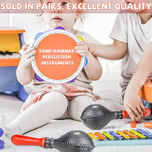Heatoe 1 Pair Black Wood Handle Maracas, Sand Hammer Percussion Instrument Shakers Rattles For Beginners And Professionals #TOP4