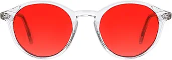 TIJN Blue Light Blocking Glasses Men Women Vintage Thick Round Rim Frame Eyeglasses