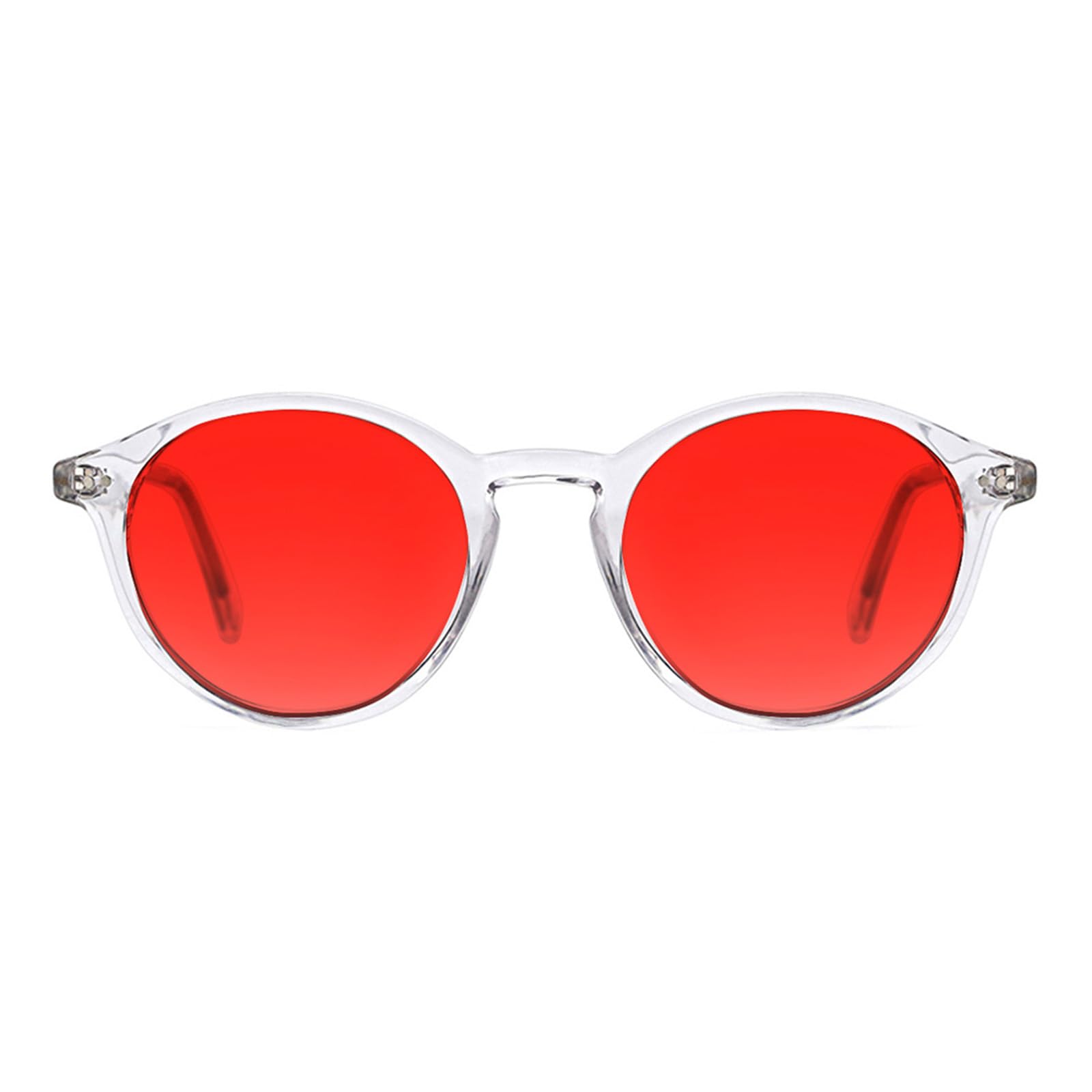 TIJN Red Glasses for Improving Sleep,Round Blue Green Blocking Glasses,Dual AR Coatings for Computer Gaming,Reduce Eye Strain