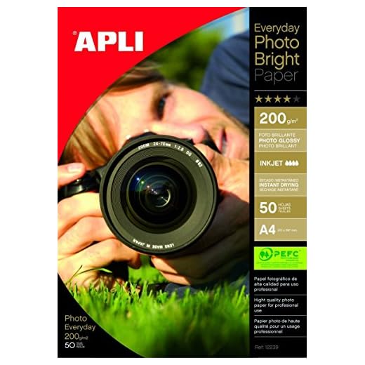 Papel Fotográfico Brillante Apli Inkjet A4 100 Hojas