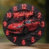 Buewutiry Orologi da parete decorativi a batteria, 25,4 cm, in legno, stile retrò, con stampa 2D, silenziosi, senza ticchettio, per soggiorno, camera da letto, ufficio, cucina, hotel, bagno