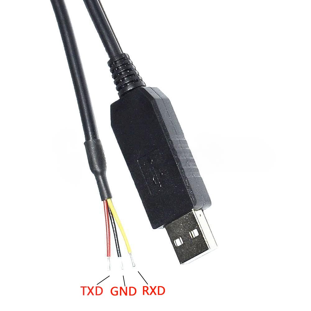 RIKYJIC FT232RL USB to Serial RS232 3P WE 3-Core Stripped Serial Cable TXD RXD GND(1.8 Meters)