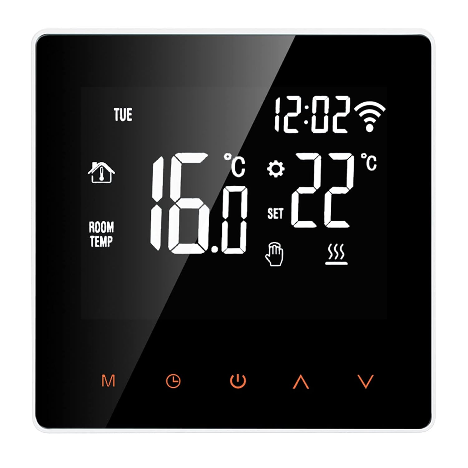 Wi-Fi Smart Thermostat Digital Controller APP Control LCD Display Touch Screen Week Programmable Electric Floor Heating Thermostat for Home School Office Hotel 16A