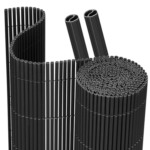 Fogmiea PVC Sichtschutzmatte,Anthrazit Sichtschutzzaun,UV-beständig, schimmelfrei und pflegeleicht,Verstärkt Starke Privatsphäre für...