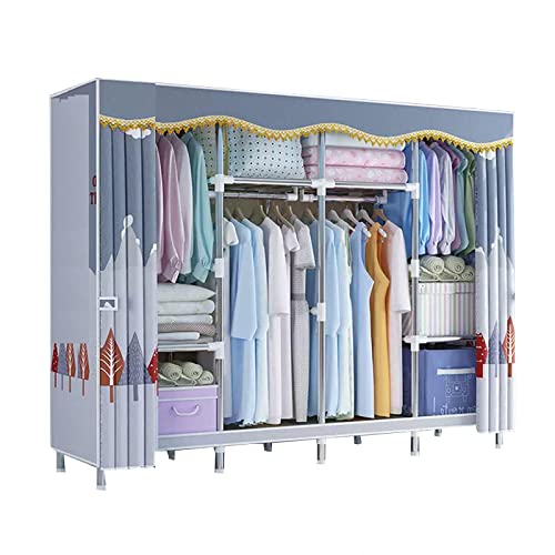 Armoire en toile XL 201x45x170 cm avec grande tringle de suspension noire