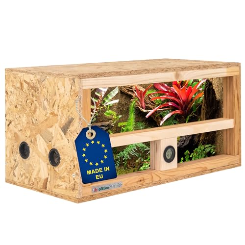 ITA mini terrarium 60 x 30 x 30 cm z boczną wentylacją i wbudowanym higrometrem – drewniane terrarium z ...