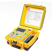 Ideal Electrical 3-Pole Ground Resistance Tester, Auto-Ranging Earth Voltage & Ground Rod Measurement, Non-GFCI Tripping Design, Zero-Ohm Adjust, Data Hold, Hard Case, Leads & Electrodes