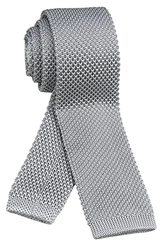 Mens Retro Grey Silk Ties Vintage Knit Skinny Designed Necktie Business Handsome Menswear #TOP2