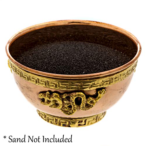 Copper Offering Bowl With Dragons - For Altar Use, Ritual Offerings, Home Decor - Incense Holder For Incense Cones, White Sage, Palo Santo Sticks - True Copper - 3 Inches Wide And 1.75 Inches Tall #TOP2