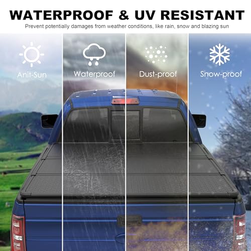 Image of KUIPERAUTO 5FT Hard Tri Truck Bed Tonneau Cover Compatible for 2019-2026 Ford Ranger,60inch