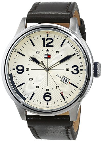 Tommy Hilfiger para Hombre Reloj Infantil de Cuarzo con Peter Amarillo Esfera analógica y Correa de Piel Color marrón 1791102