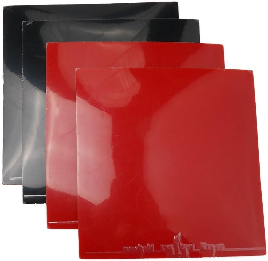 Table Tennis Rubber Sheet Hard Sponge 2.2mm Thickness Reverse Type Attack Speed Ping/Pong Racket Rubber Replacement 39 Hardness Set Of 4 Red Black
