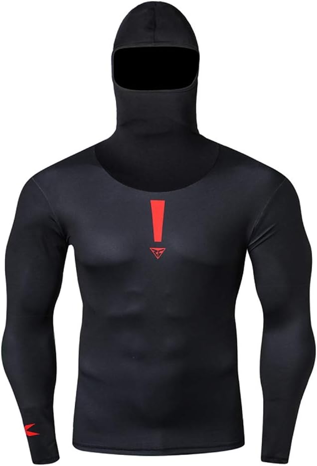 Men's Ninja Long Sleeve Turtleneck Top Base Layer Compression Night Running Pullover Skin Tight Shirt