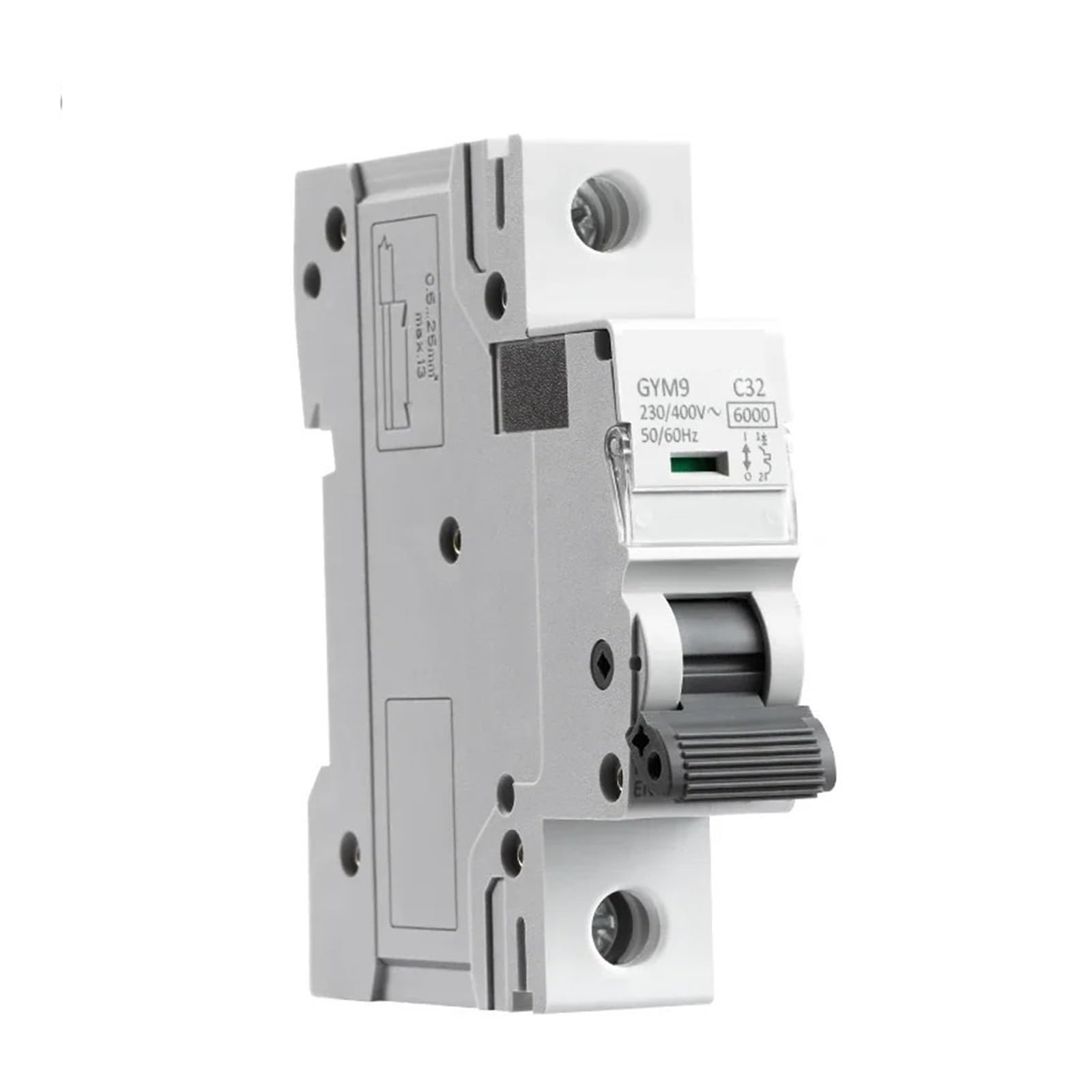 GYM9 1P MCB Din Rail 220V 400V disjoncteur 6A-63A AC Type 6KA capacité de coupure ON OFF(25A)