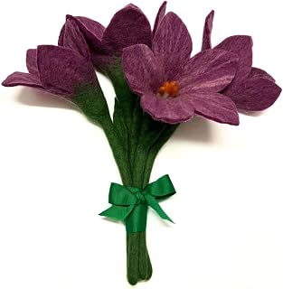 Humble Hilo Handmade Felt Flowers for Decoration Felt Flower Bouquets Fall & Holiday Valentines Flowers (Five Petal Flower, Fuschsia)